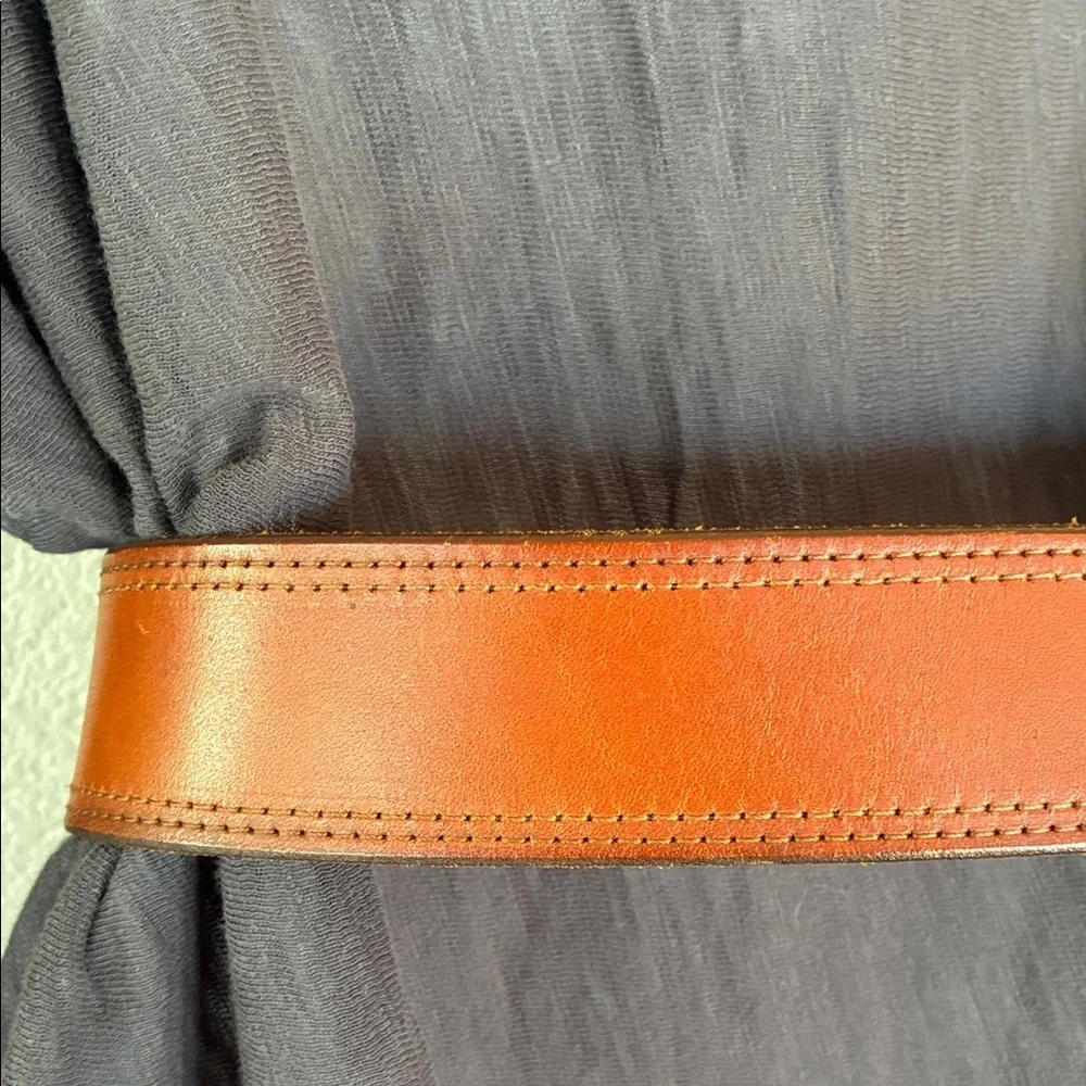 NATALE brass Eagle buckle on Leather Belt, XL VTG Exquisite artisan piece Unisex
